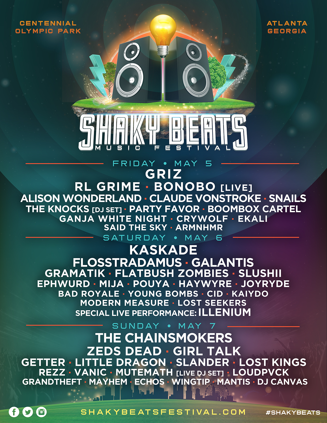 Shaky Beats Festival – May 5th-7th – Centennial Olympic Park
